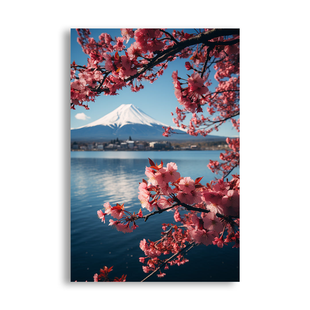 Mount Fuji in Spring Bloom | Travel Canvas Poster