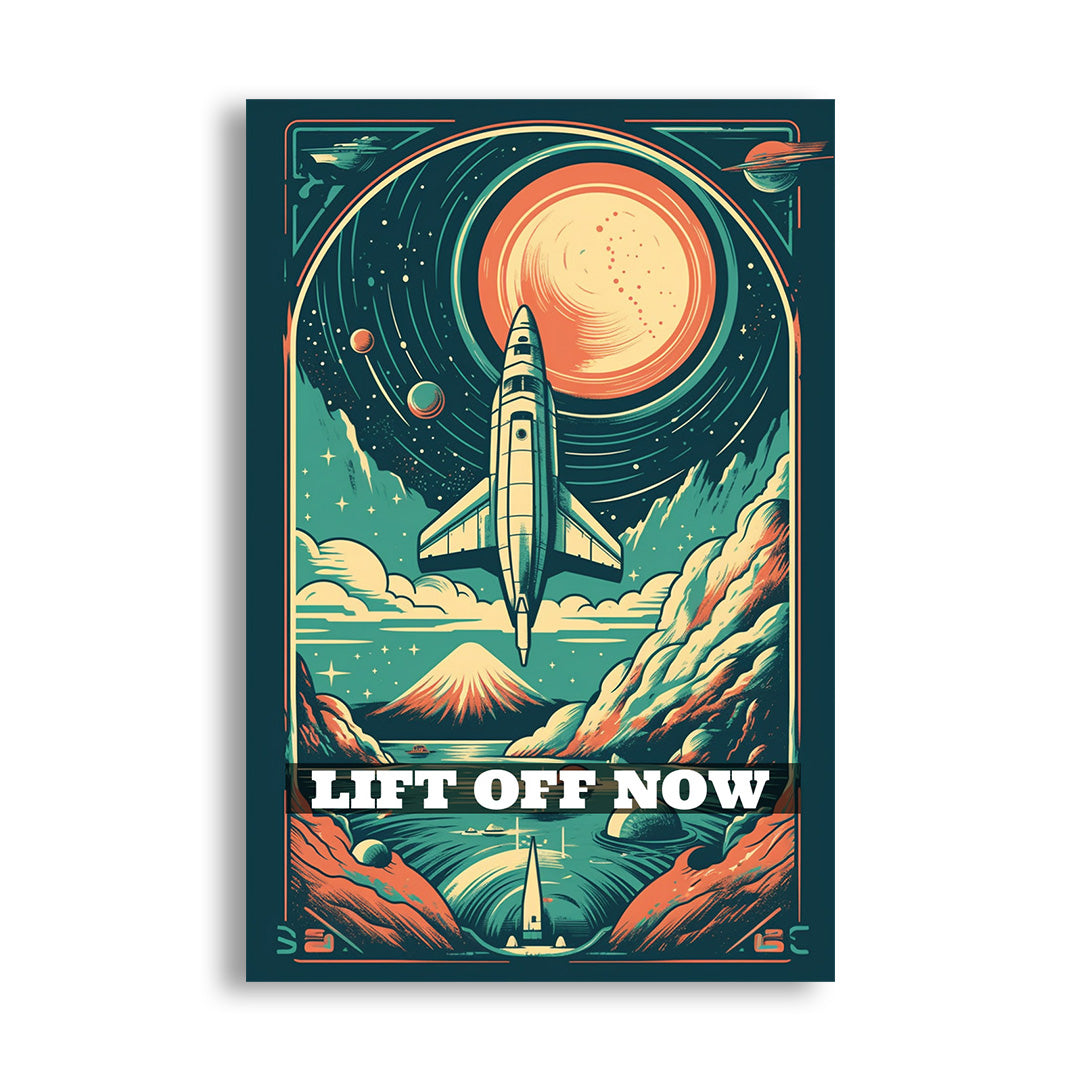 Galactic Odyssey: Retro Space Exploration | Space Canvas Poster