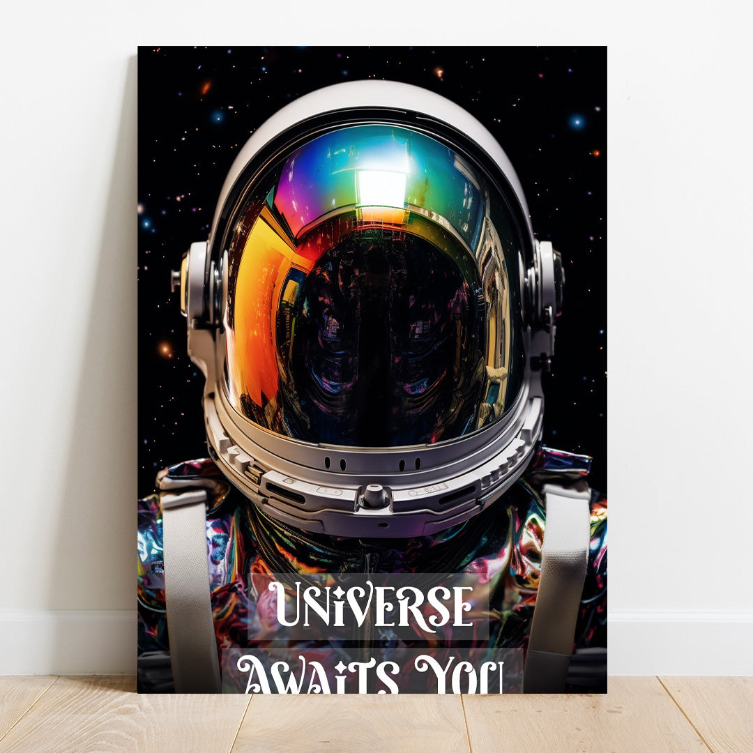 Infinite Space: Astronaut's Muse | Space Canvas Poster