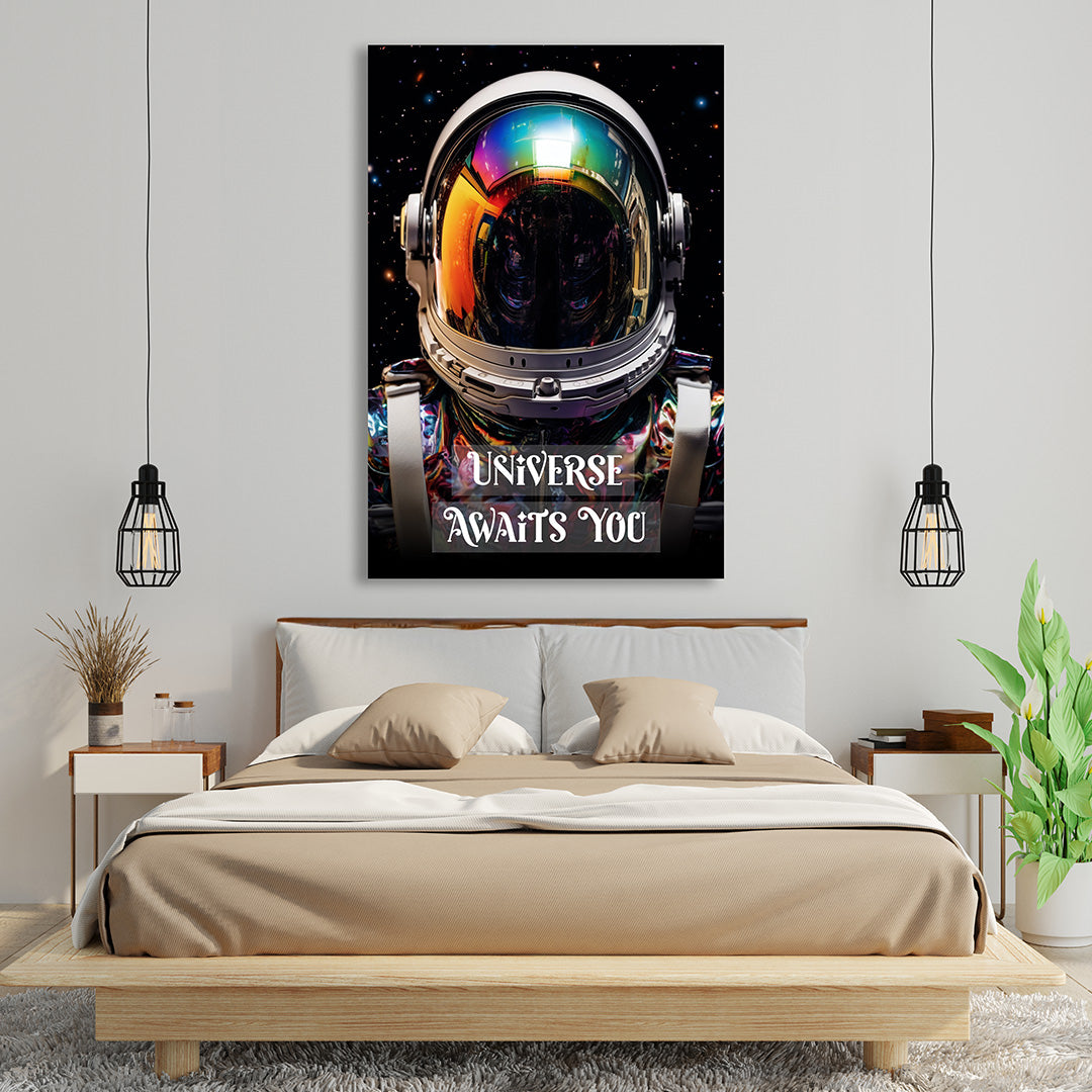 Infinite Space: Astronaut's Muse | Space Canvas Poster