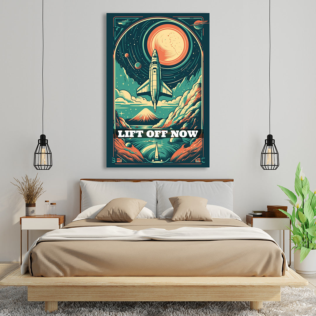 Galactic Odyssey: Retro Space Exploration | Space Canvas Poster