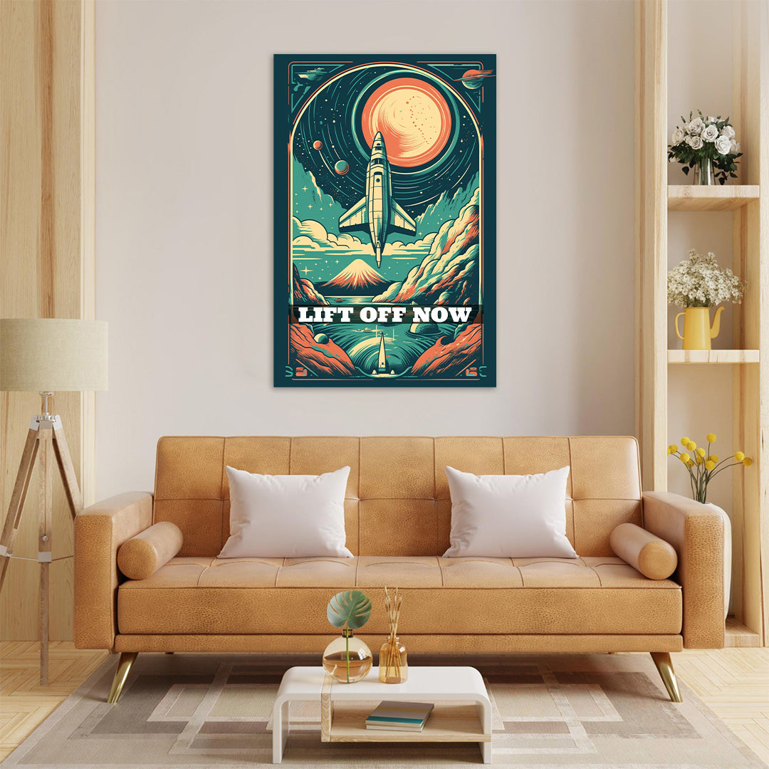 Galactic Odyssey: Retro Space Exploration | Space Canvas Poster