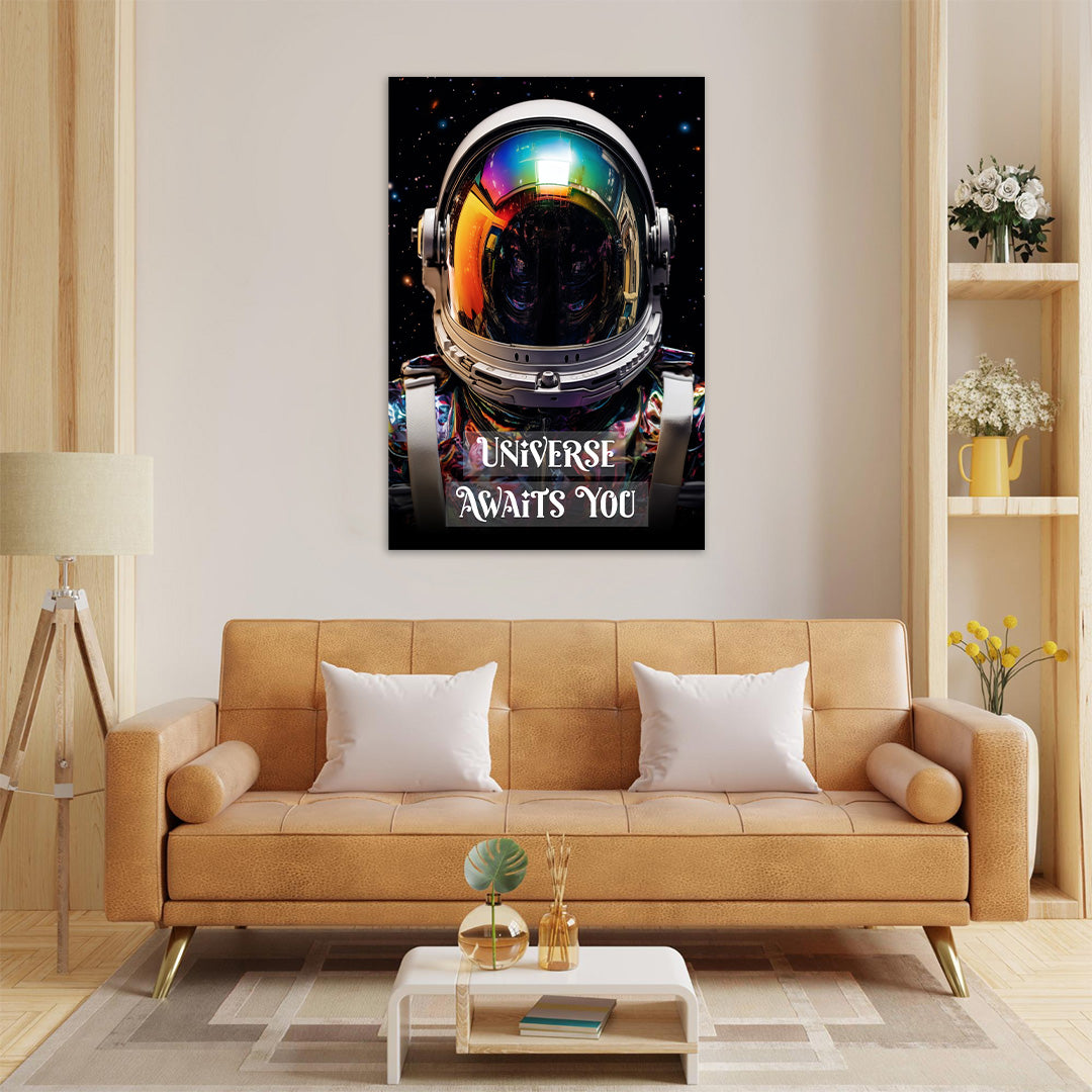 Infinite Space: Astronaut's Muse | Space Canvas Poster