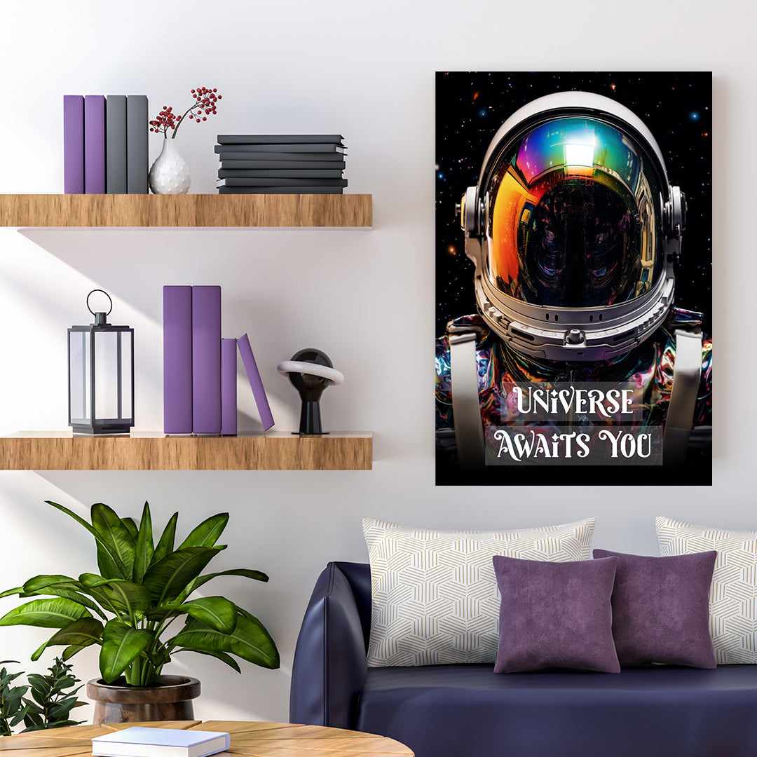 Infinite Space: Astronaut's Muse | Space Canvas Poster