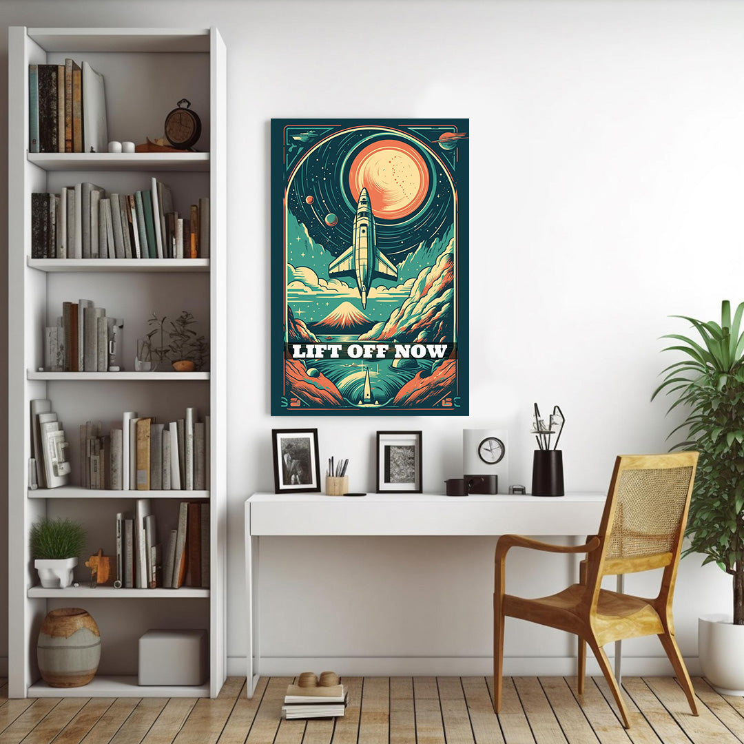 Galactic Odyssey: Retro Space Exploration | Space Canvas Poster