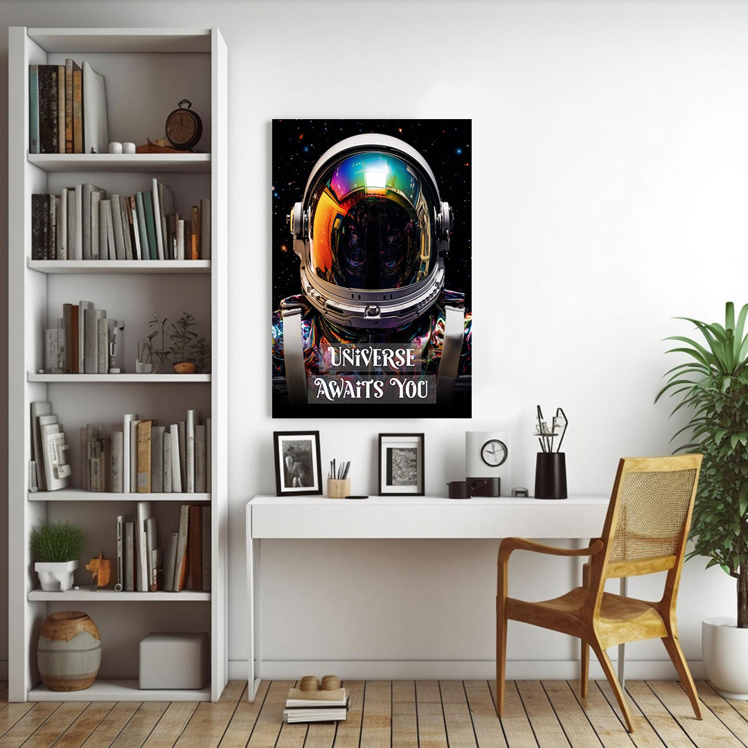 Infinite Space: Astronaut's Muse | Space Canvas Poster