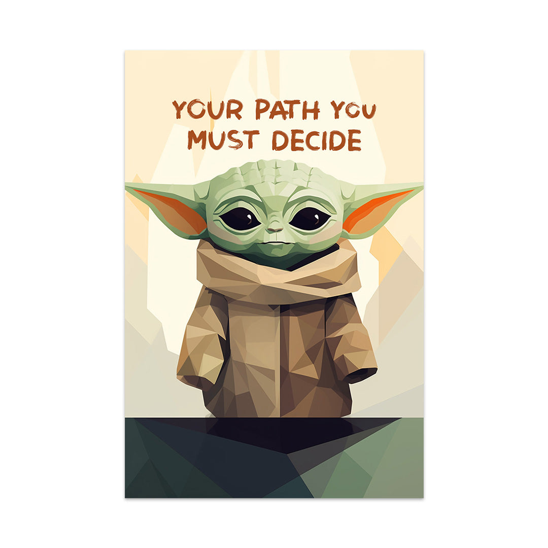 Geometric Baby Yoda: The Force of Cuteness | The Mandalorian | Movies & Shows Canvas Poster