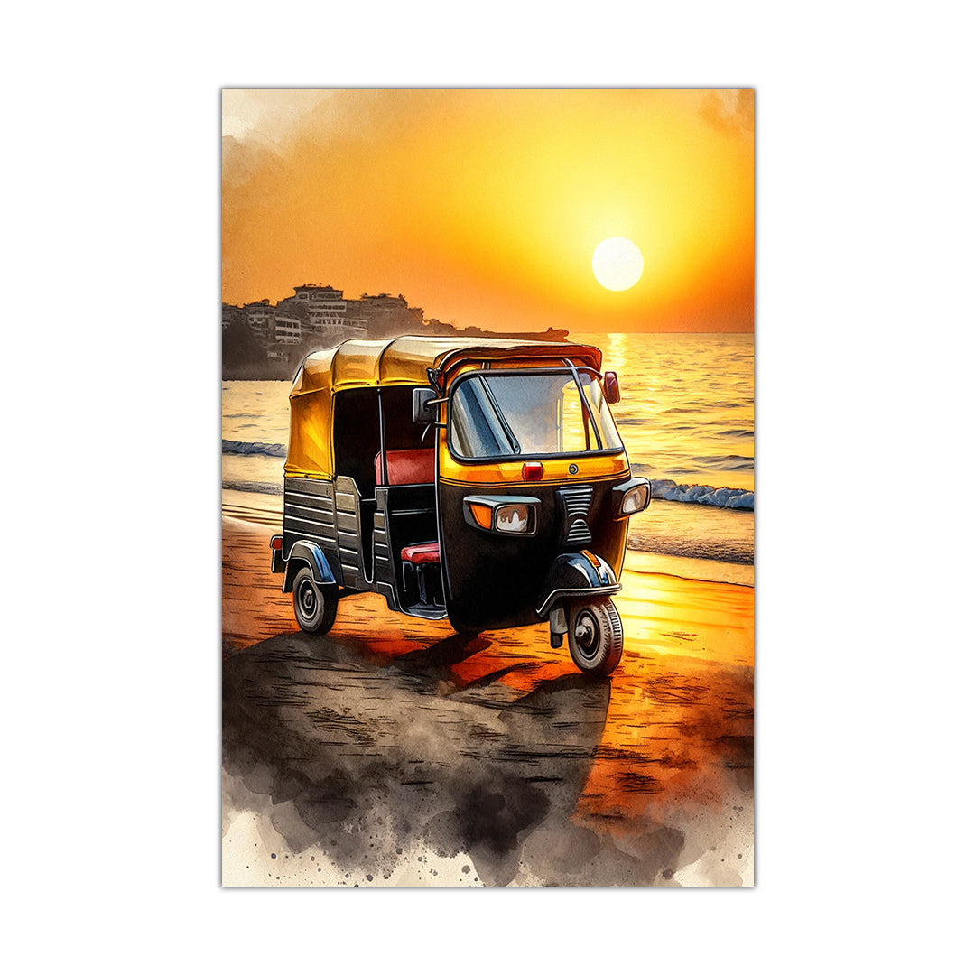 Sunset Ride: Mumbai's Auto Rickshaw