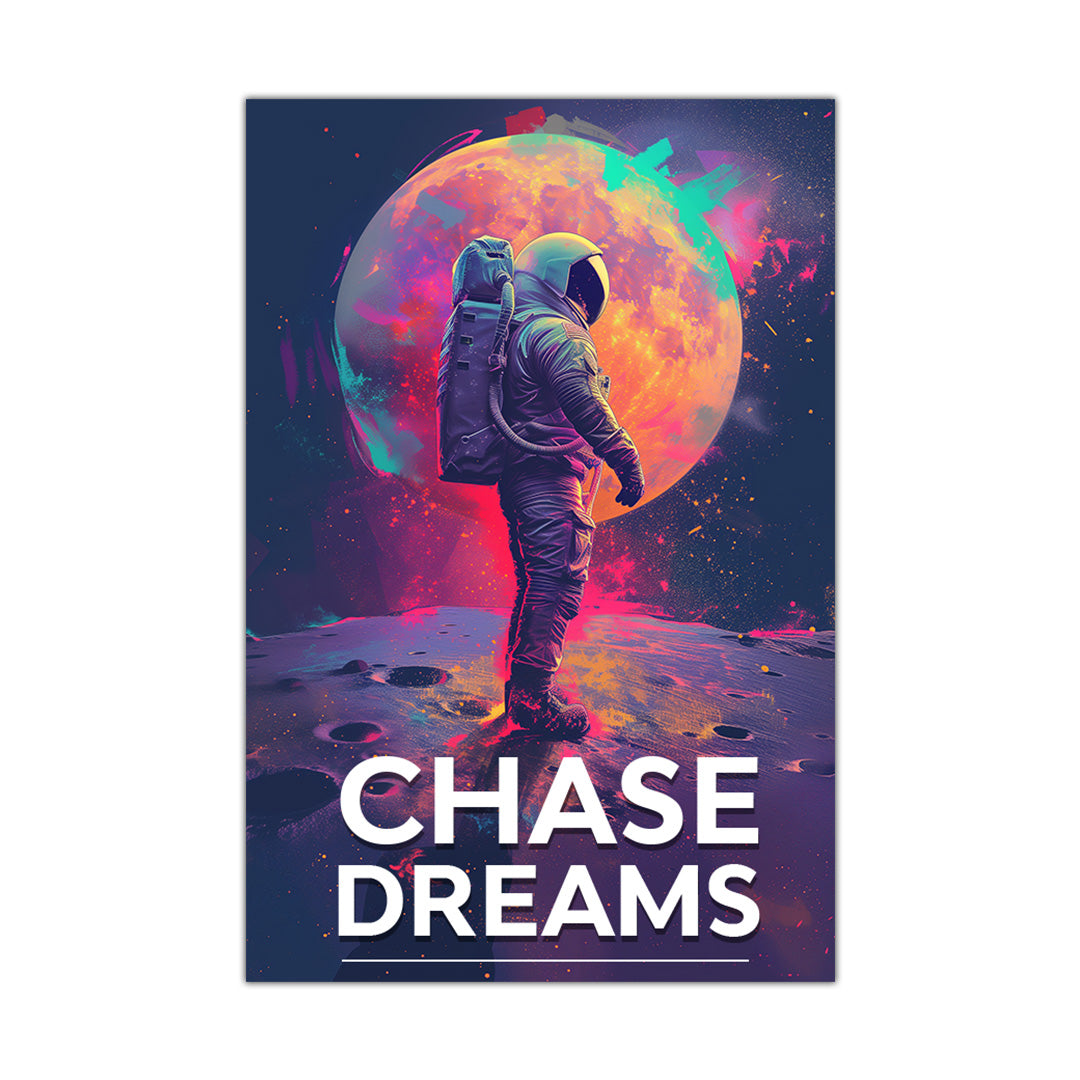 Lunar Pursuit - Chase Dreams Astronaut Canvas Print