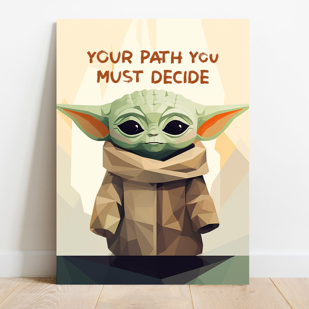 Geometric Baby Yoda: The Force of Cuteness | The Mandalorian | Movies & Shows Canvas Poster