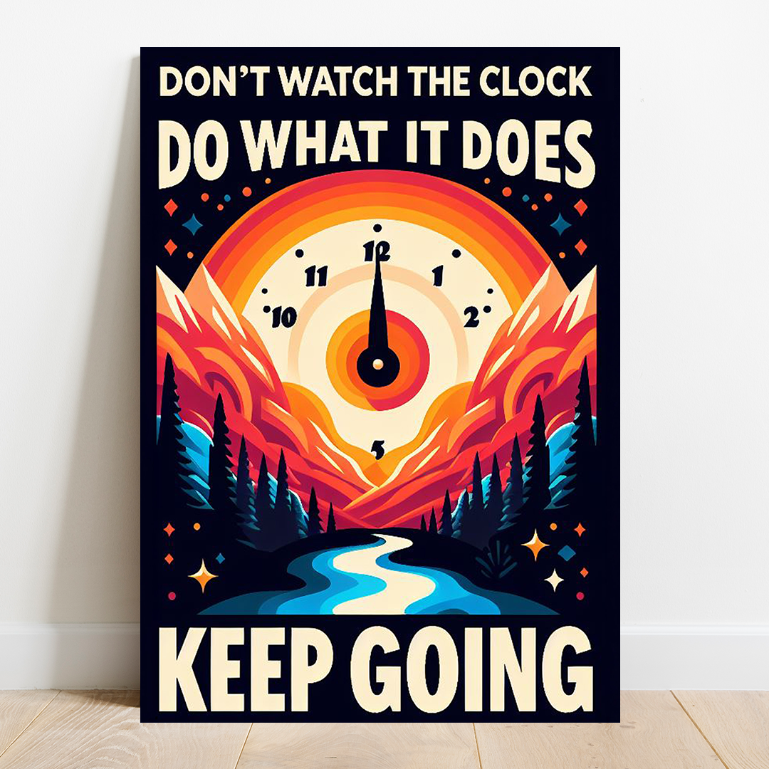 Time's Persistence - Motivational Canvas Art