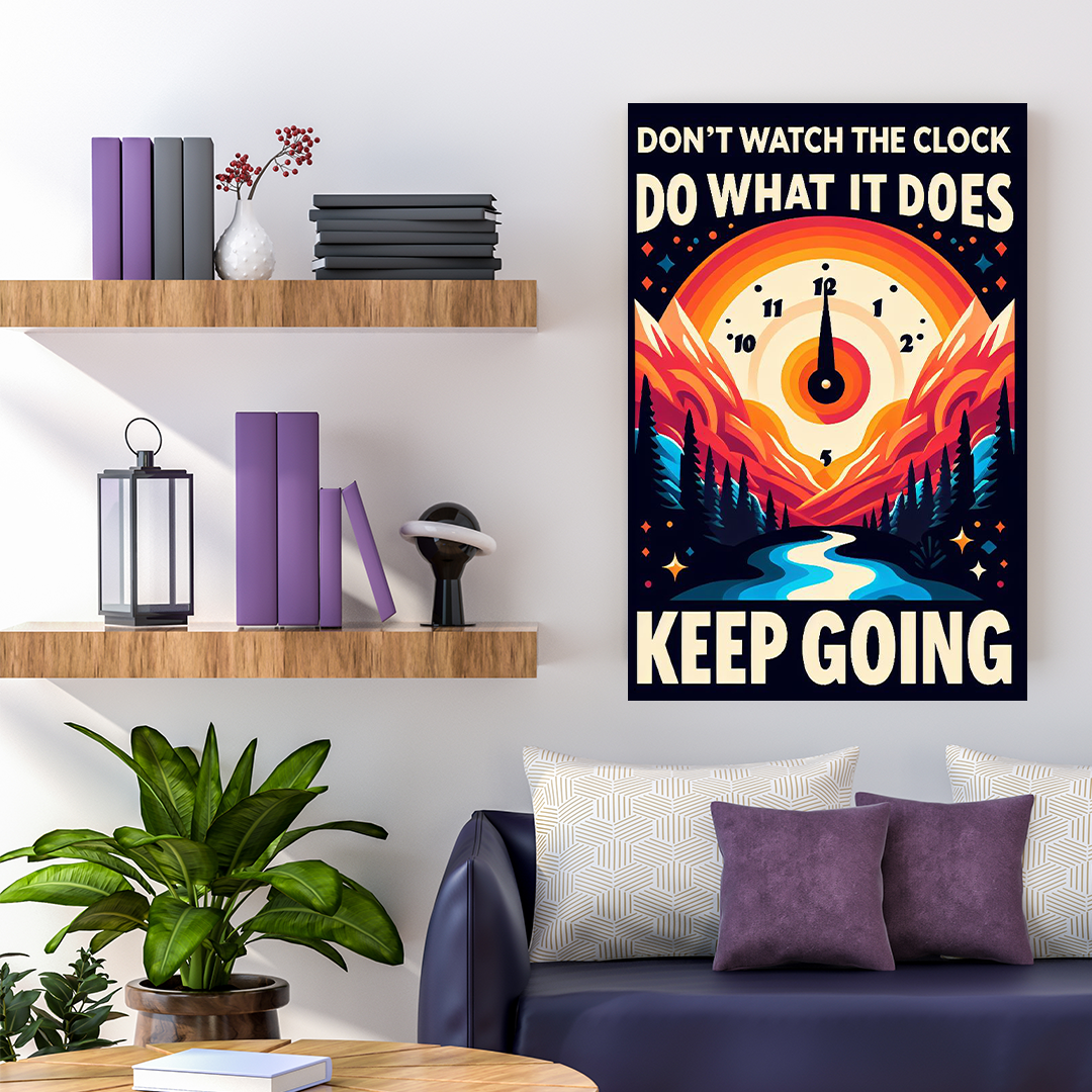 Time's Persistence - Motivational Canvas Art