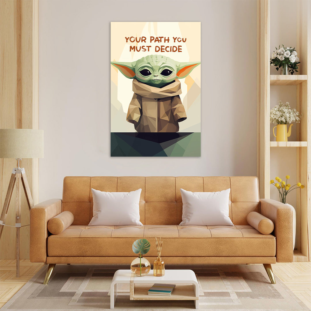 Geometric Baby Yoda: The Force of Cuteness | The Mandalorian | Movies & Shows Canvas Poster