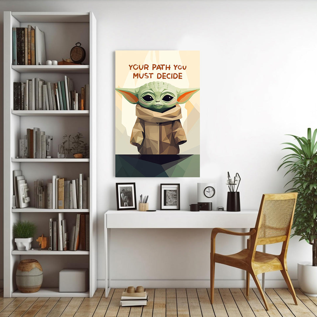 Geometric Baby Yoda: The Force of Cuteness | The Mandalorian | Movies & Shows Canvas Poster