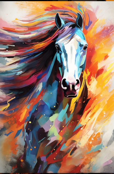 Vibrant Velocity: The Horse's Spirit | Animal Canvas Poster