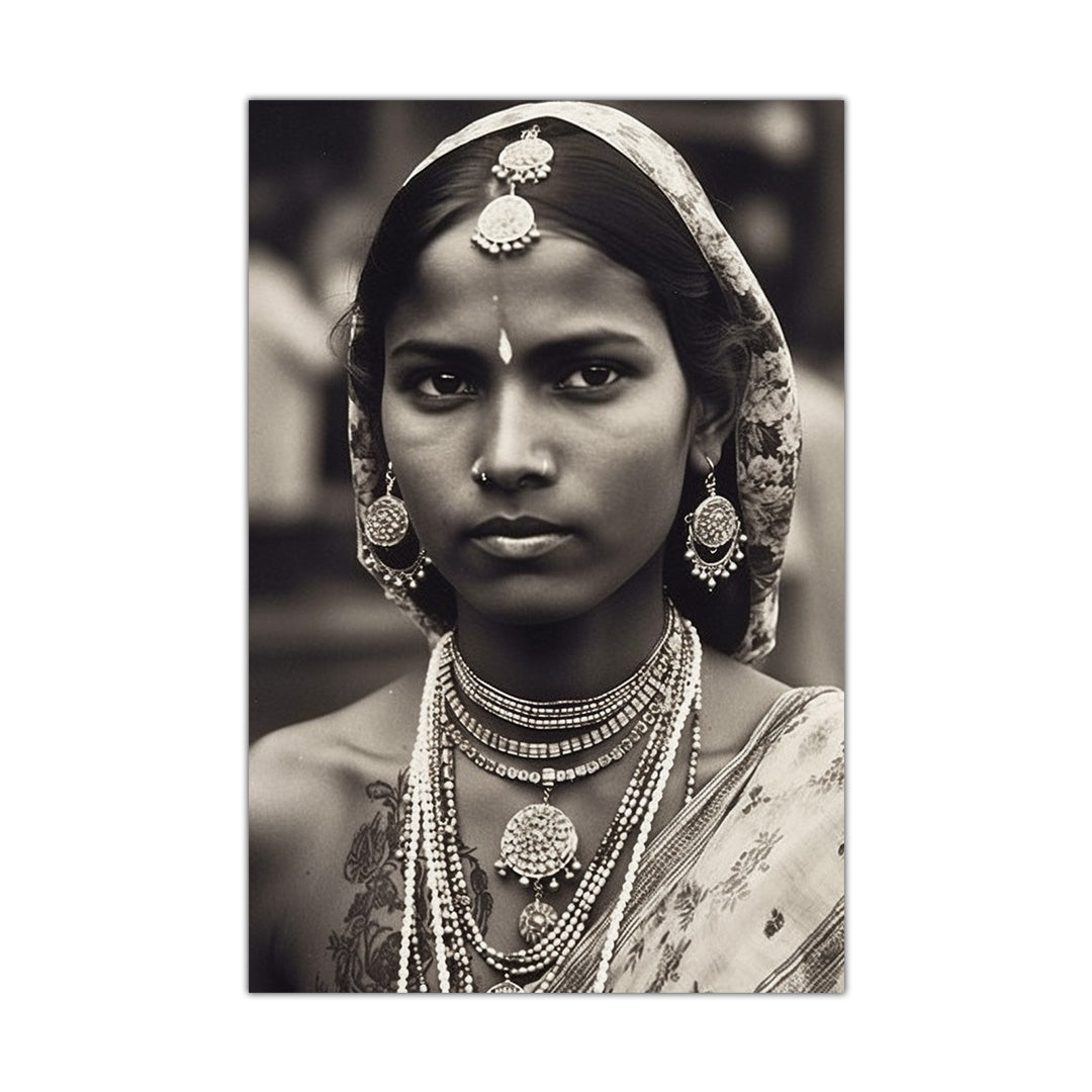 Intense Gaze: Echoes of Tradition | Vintage Canvas Poster