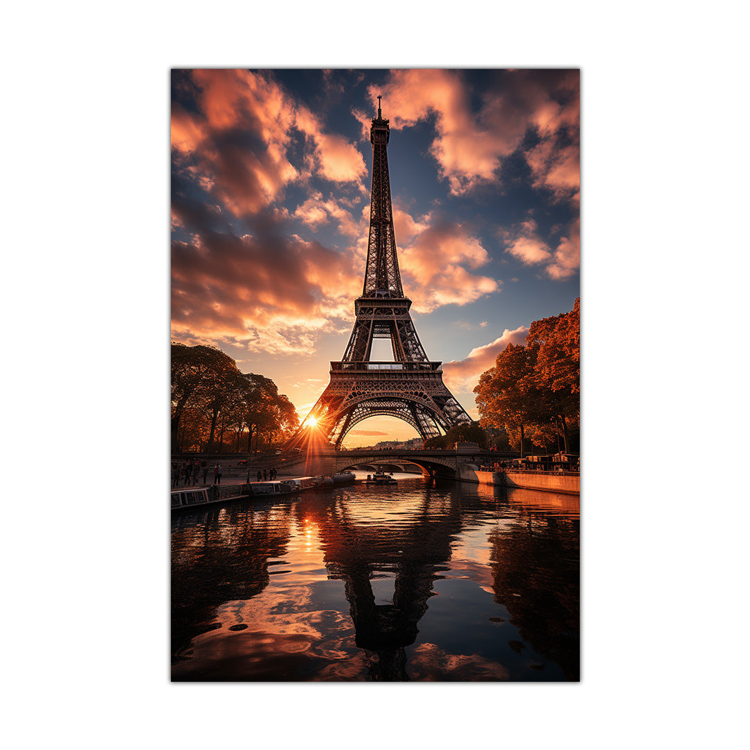 Golden Hour at Eiffel Tower | Travel Canvas Poster