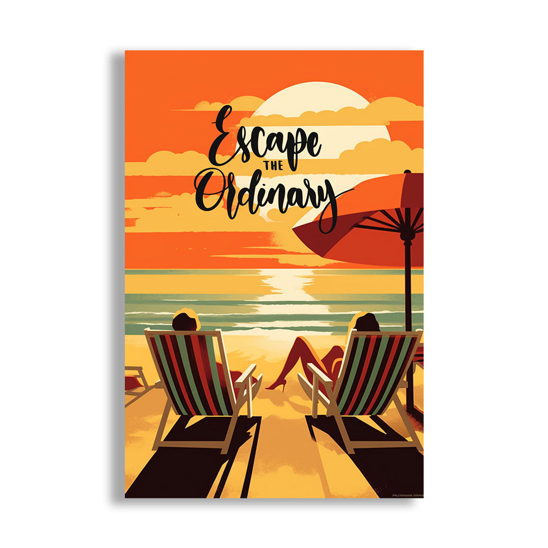 Beach Bliss: Golden Serenity | Travel Canvas Poster