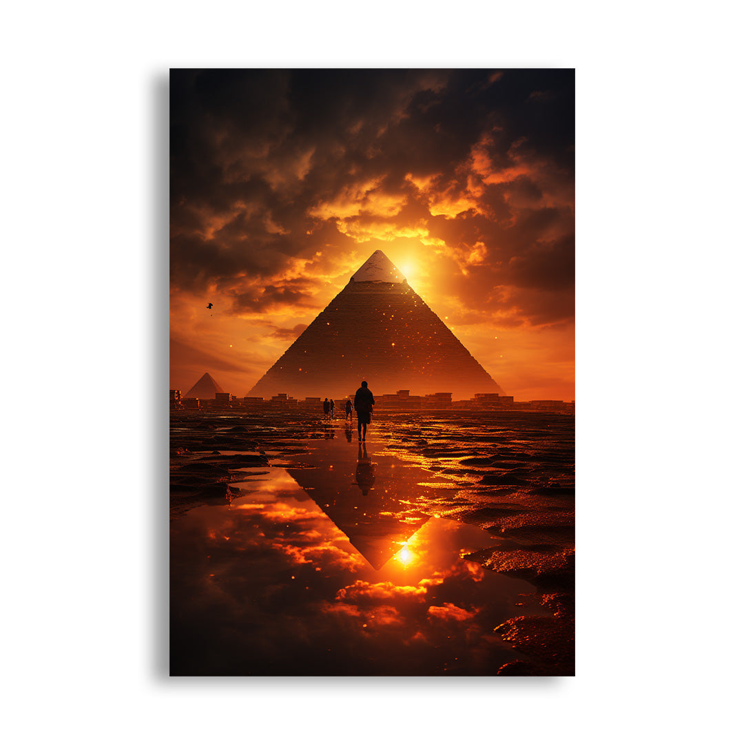 Golden Pyramid Sunset | Travel Canvas Poster