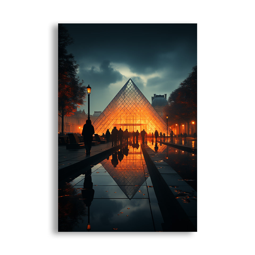 Parisian Twilight: The Louvre Pyramid | Travel Canvas Poster