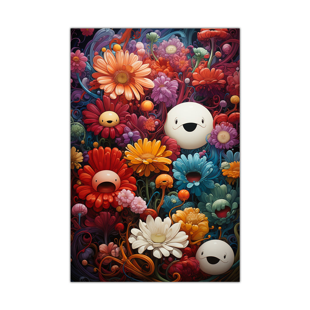 Floral Fantasy - Takashi Murakami Style | Art Canvas Poster