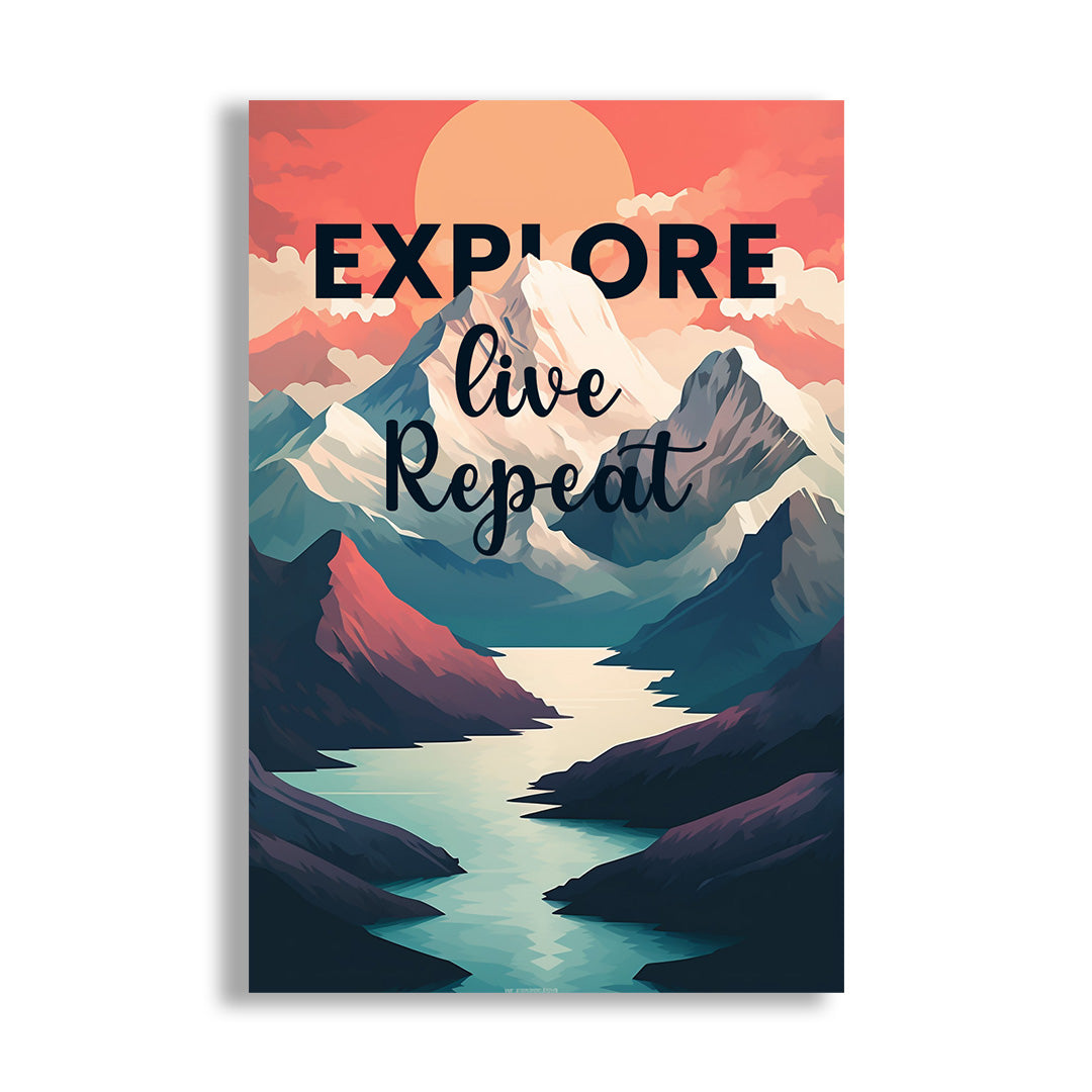 Serene Summit: Dawn's Alpine Embrace | Travel Canvas Poster