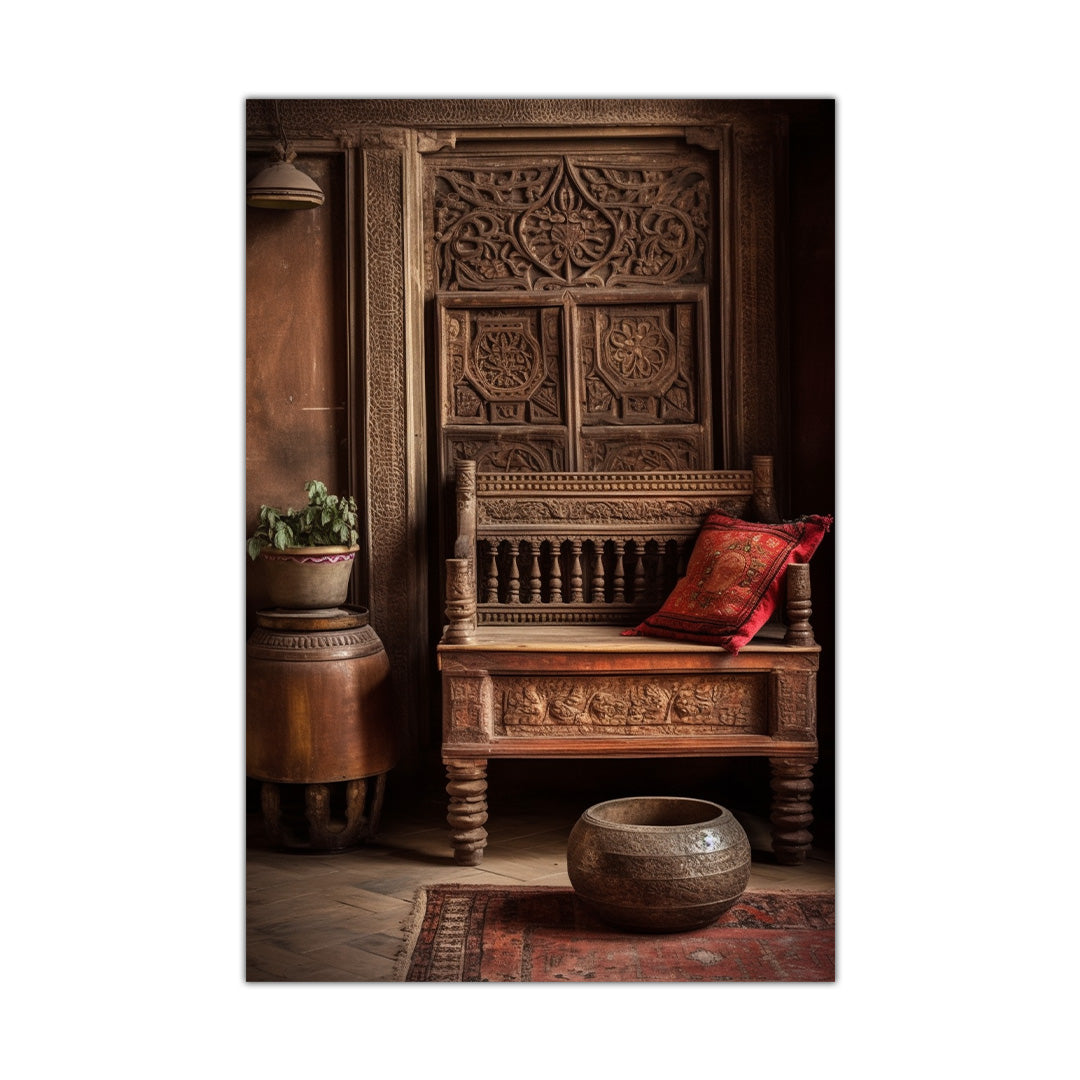 Antique Elegance: Timeless Heritage Nook | Vintage Canvas Poster