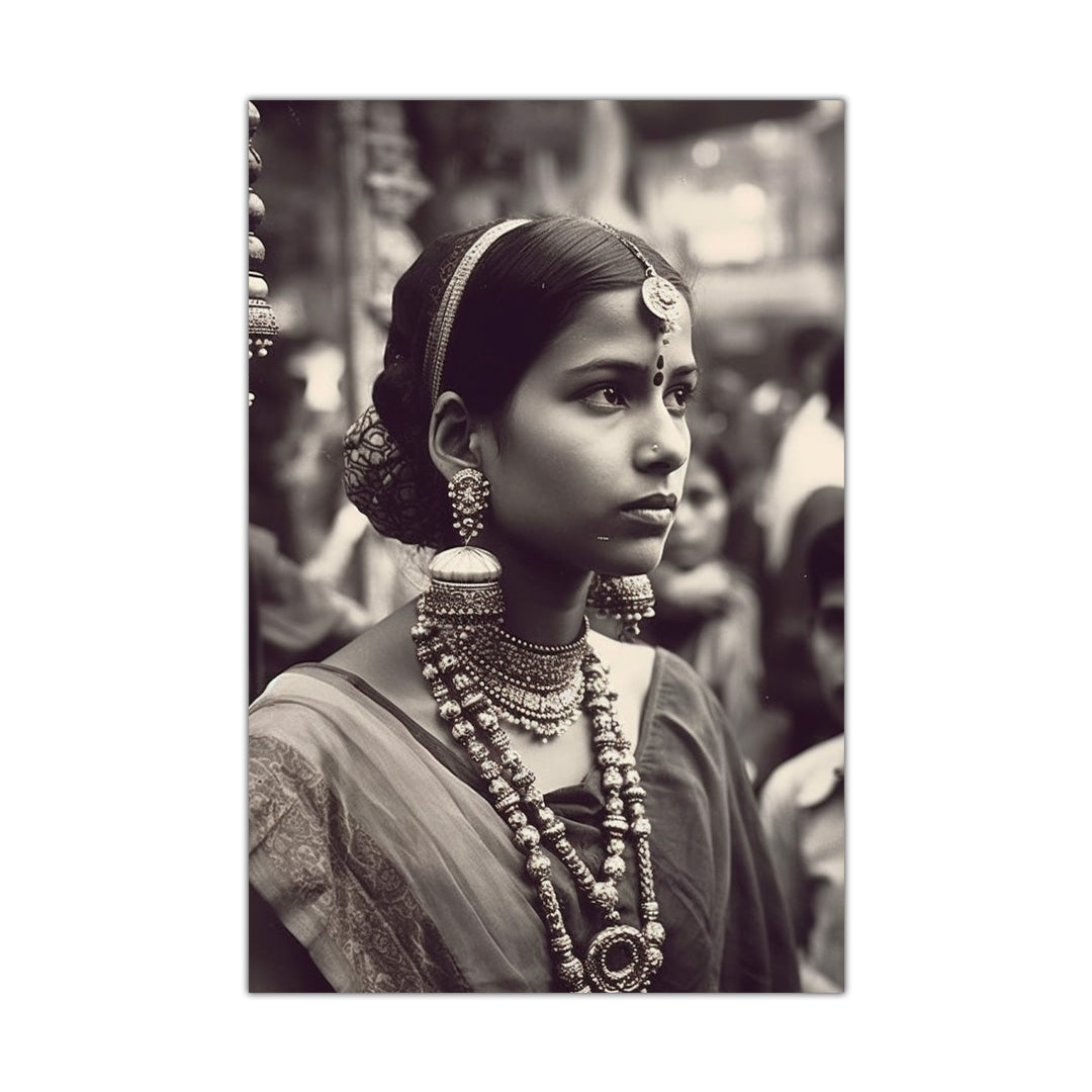 Elegance in Monochrome: Timeless Beauty of Tradition | Vintage Canvas Poster