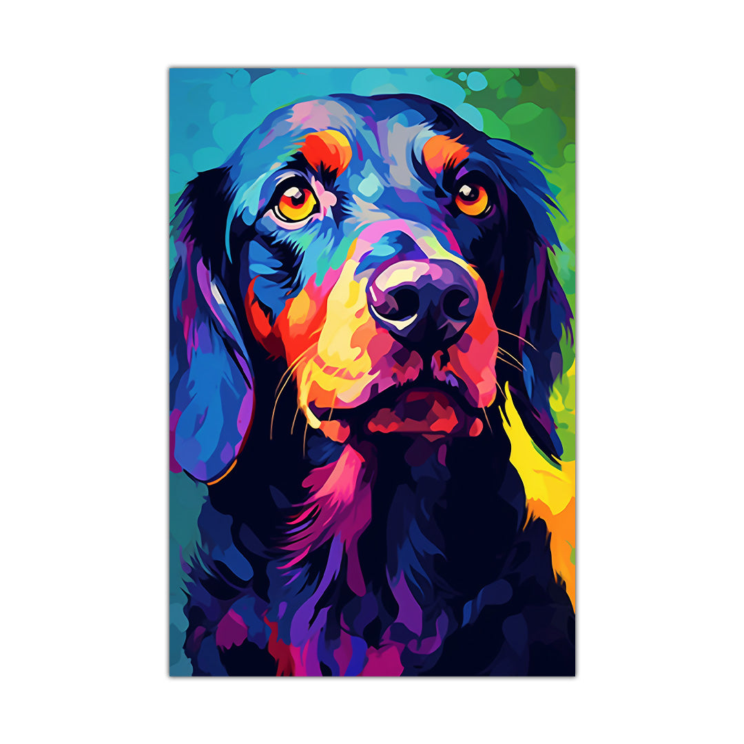 Colorful Canine Gaze: A Dog's Vibrant World | Animal Canvas Poster