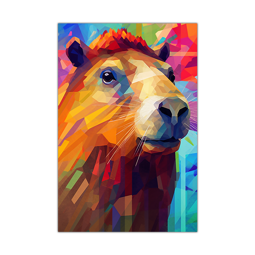 Kaleidoscopic Capybara | Animal Canvas Poster