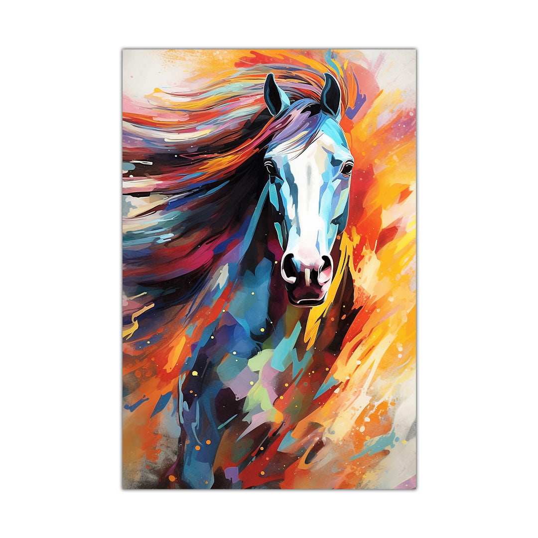 Vibrant Velocity: The Horse's Spirit | Animal Canvas Poster