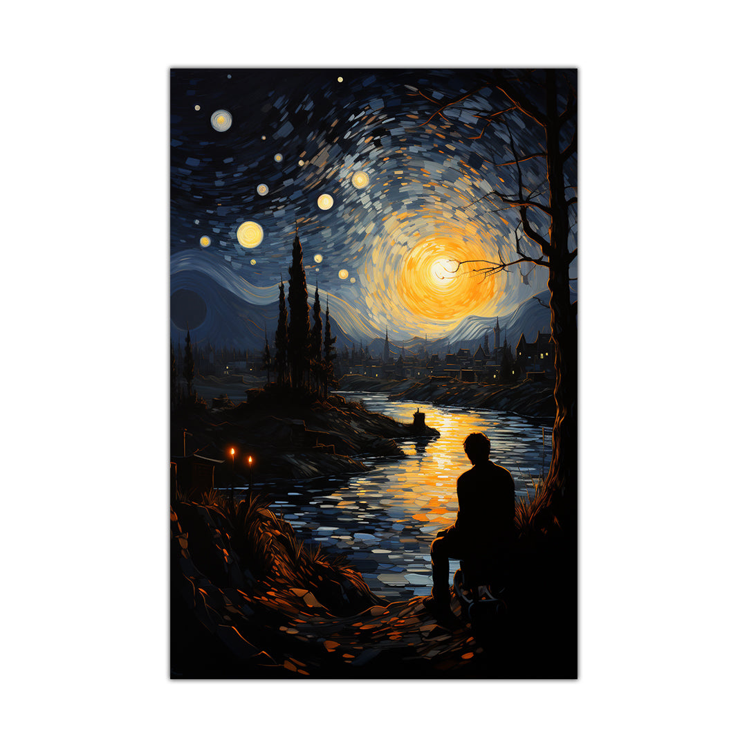 Starry Serenity - Victor Van Gogh Style | Art Canvas Poster