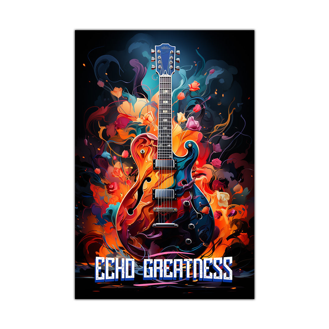 Euphonic Flames: The Guitar's Passion | Music Canvas Poster