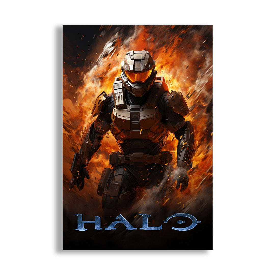 Halo: Master Chief's Blaze of Glory | Gaming Canvas Poster