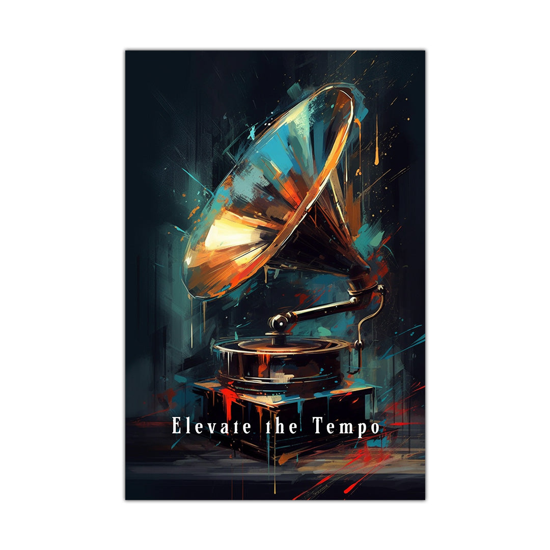 Gramophone Glint: Echoes of Time | Music Canvas Poster