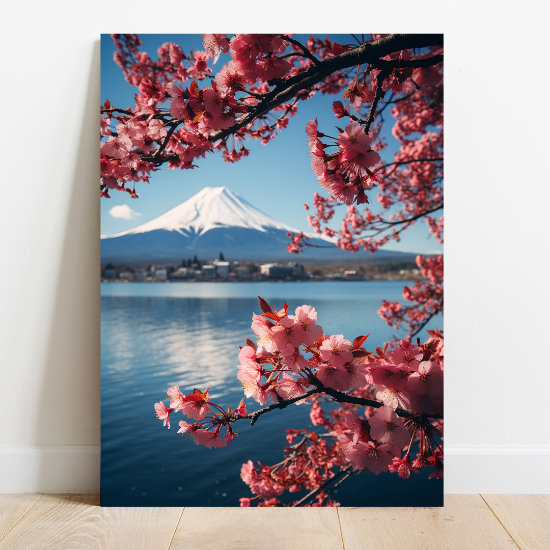 Mount Fuji in Spring Bloom | Travel Canvas Poster