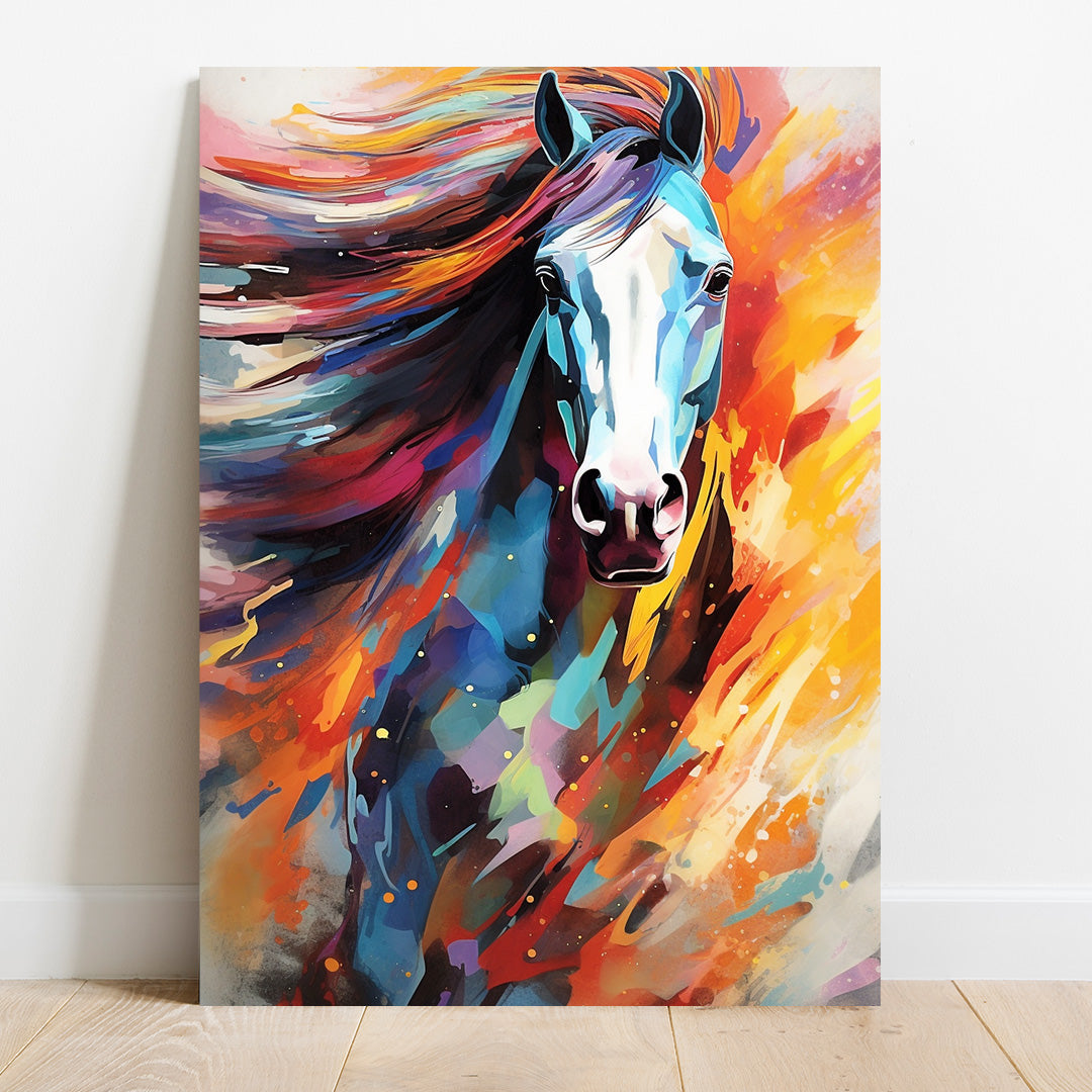 Vibrant Velocity: The Horse's Spirit | Animal Canvas Poster