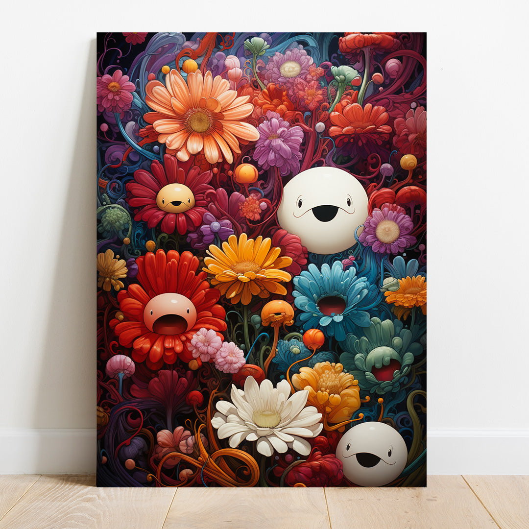 Floral Fantasy - Takashi Murakami Style | Art Canvas Poster