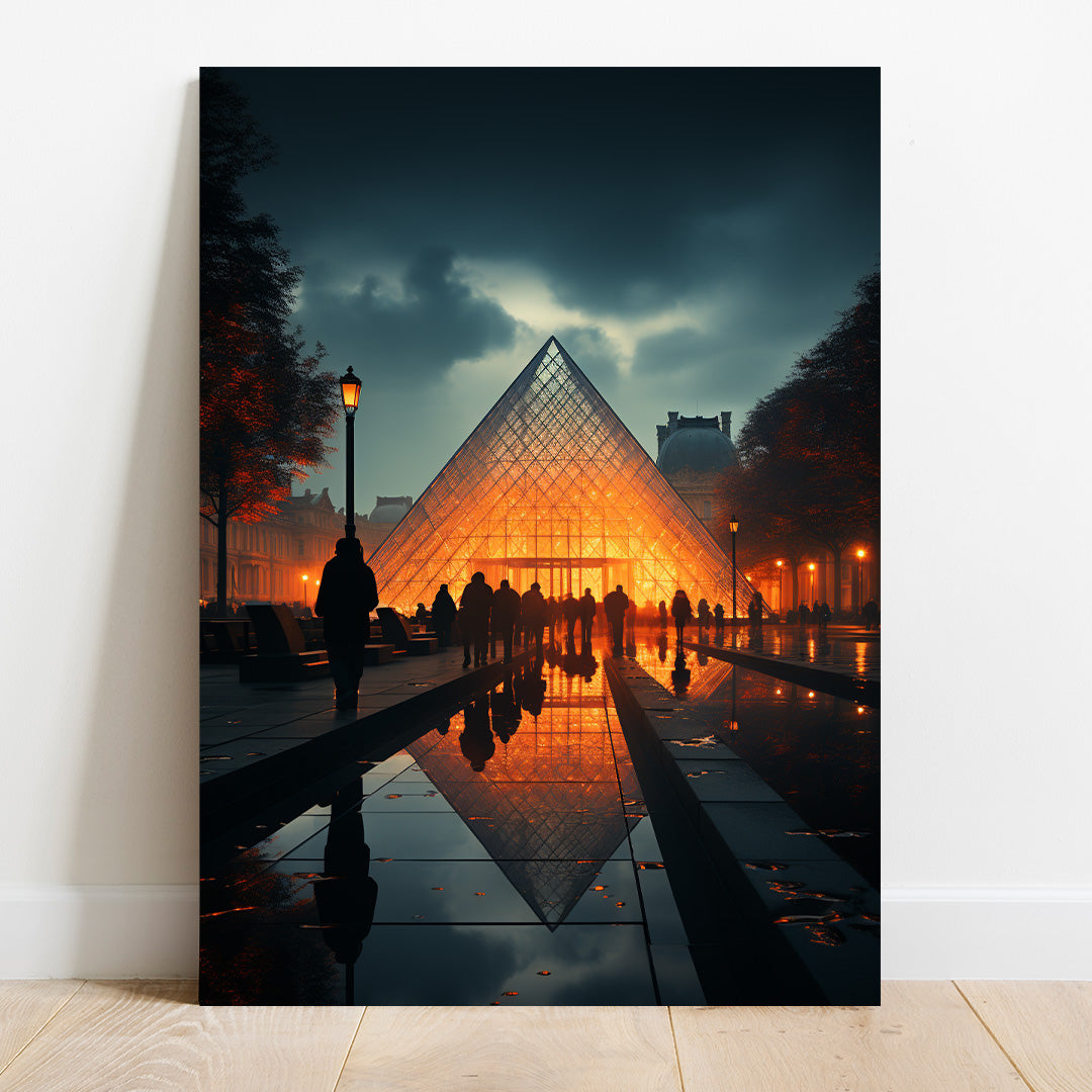 Parisian Twilight: The Louvre Pyramid | Travel Canvas Poster