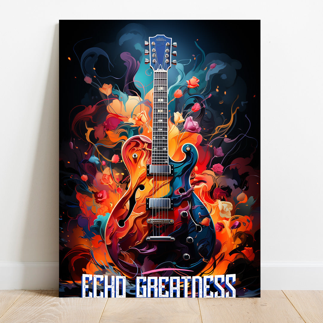 Euphonic Flames: The Guitar's Passion | Music Canvas Poster