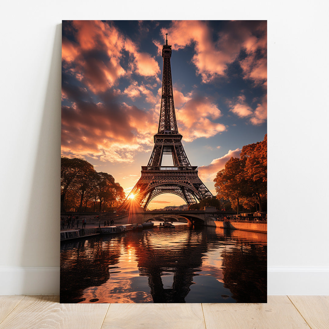 Golden Hour at Eiffel Tower | Travel Canvas Poster