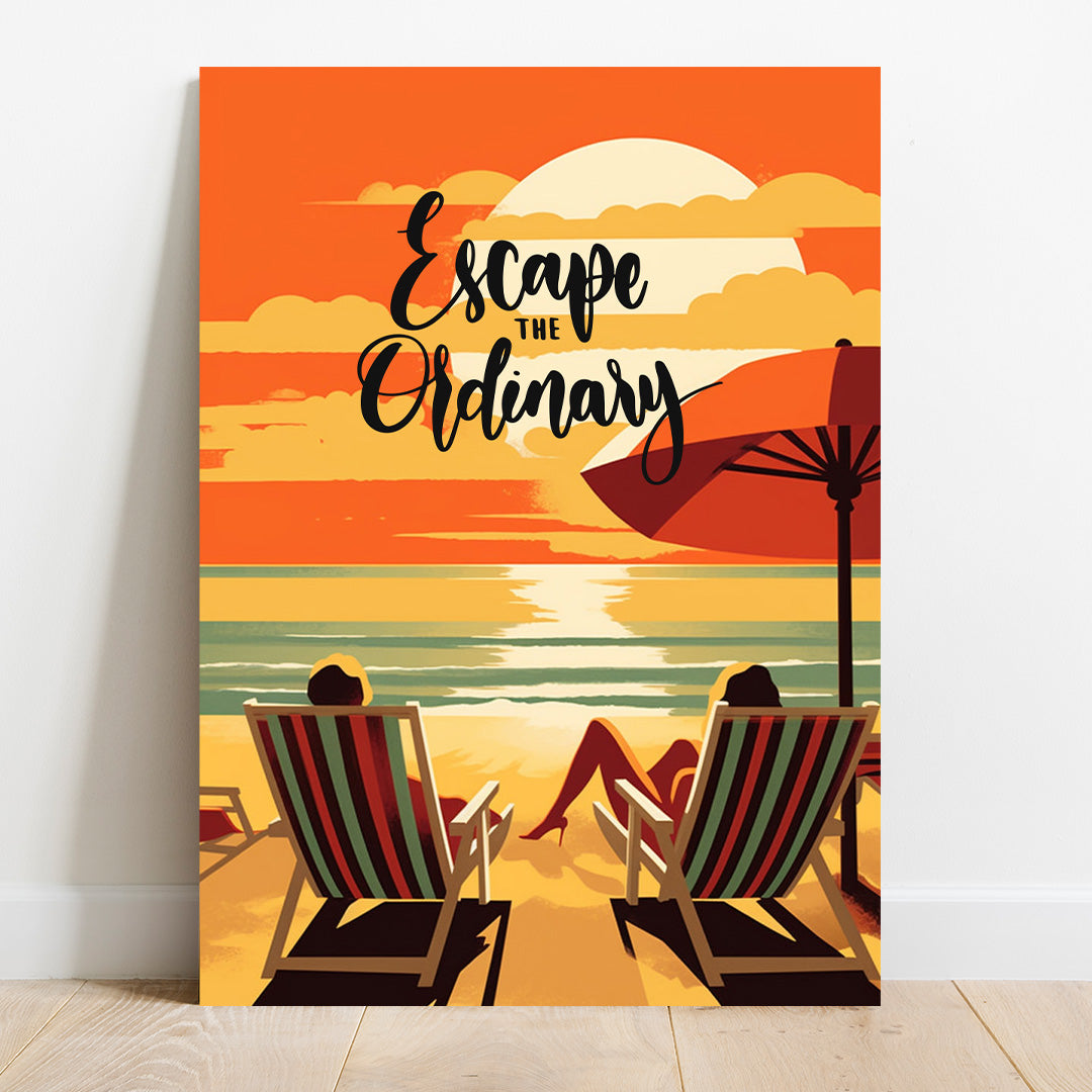 Beach Bliss: Golden Serenity | Travel Canvas Poster