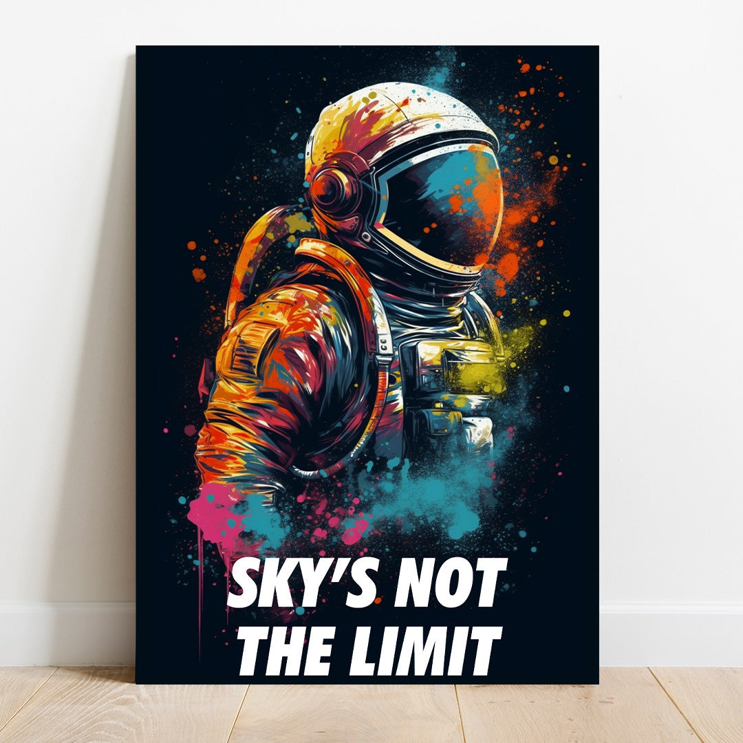 Cosmic Voyager: Astronaut in Abstract | Space Canvas Poster