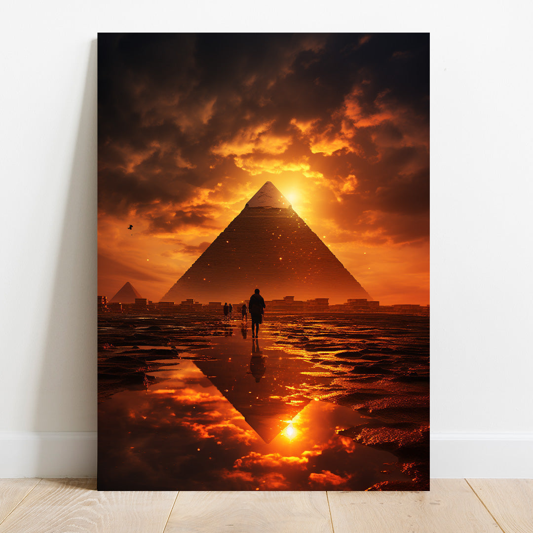 Golden Pyramid Sunset | Travel Canvas Poster