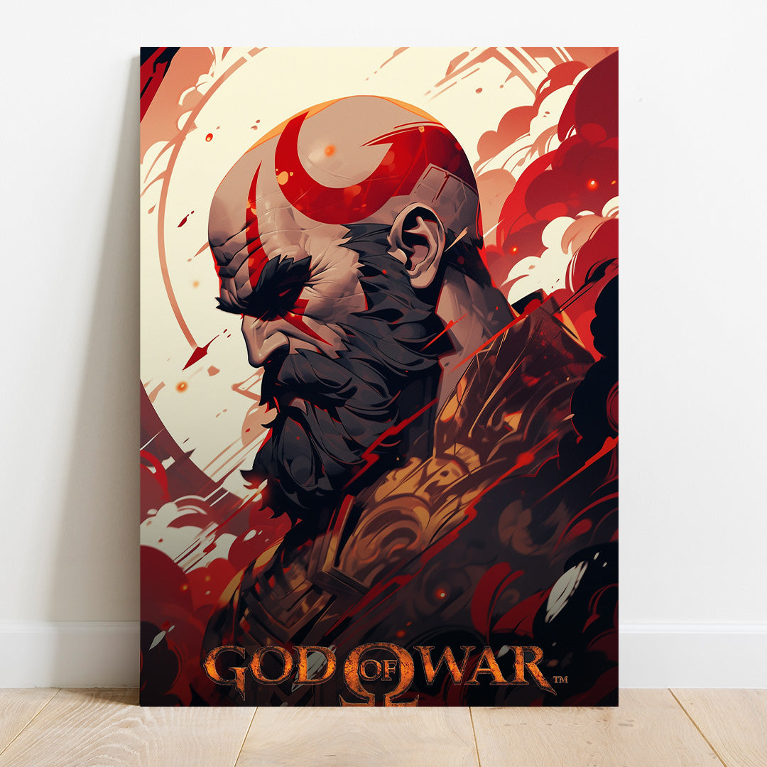 God of War: Kratos' Celestial Standoff | Gaming Canvas Poster