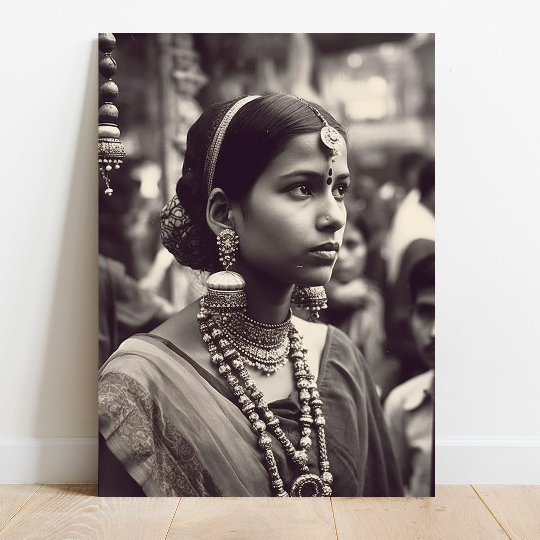 Elegance in Monochrome: Timeless Beauty of Tradition | Vintage Canvas Poster