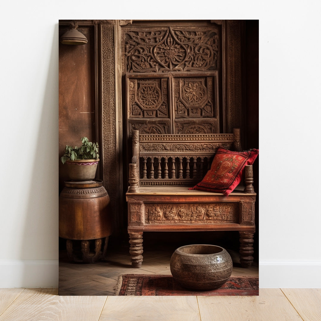 Antique Elegance: Timeless Heritage Nook | Vintage Canvas Poster