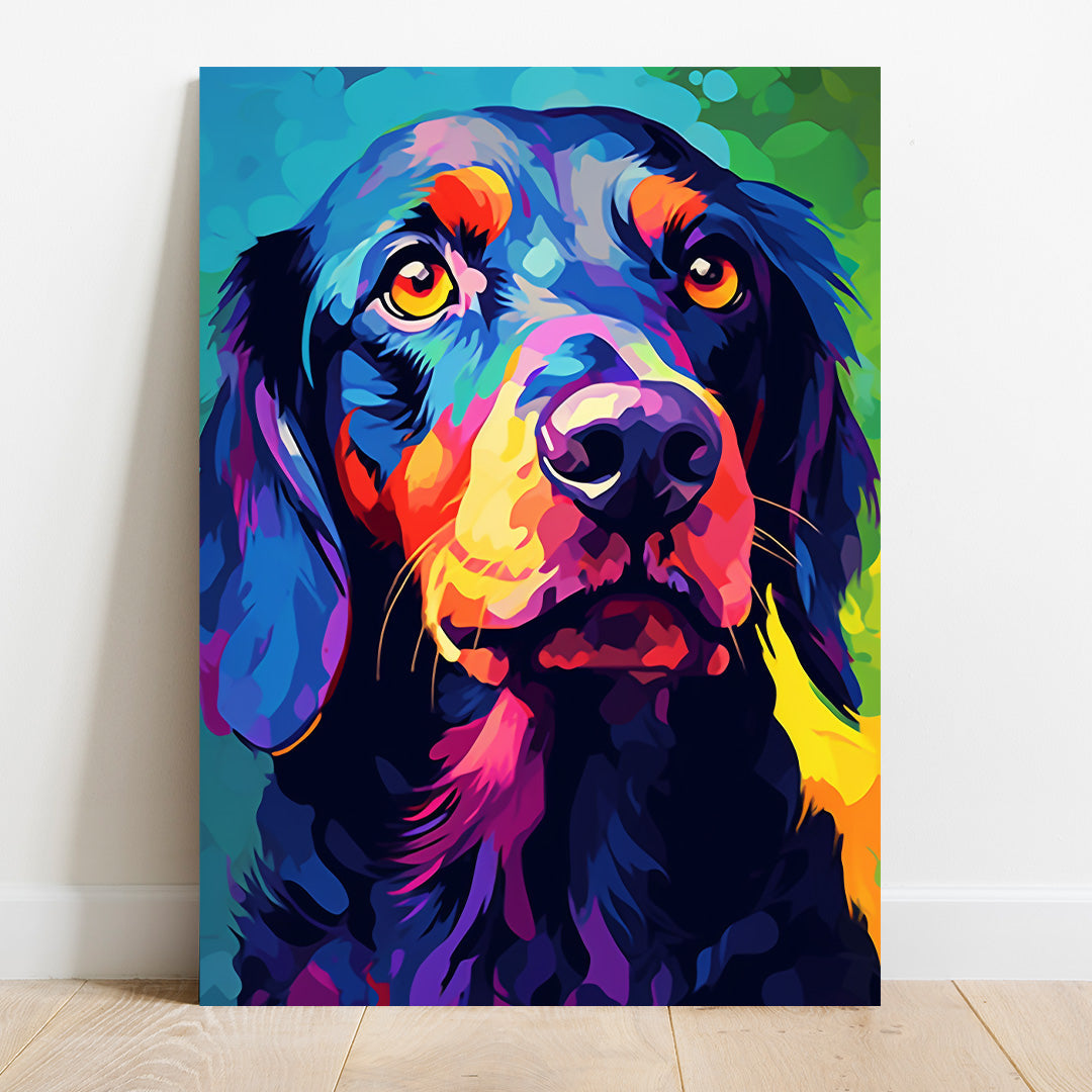 Colorful Canine Gaze: A Dog's Vibrant World | Animal Canvas Poster