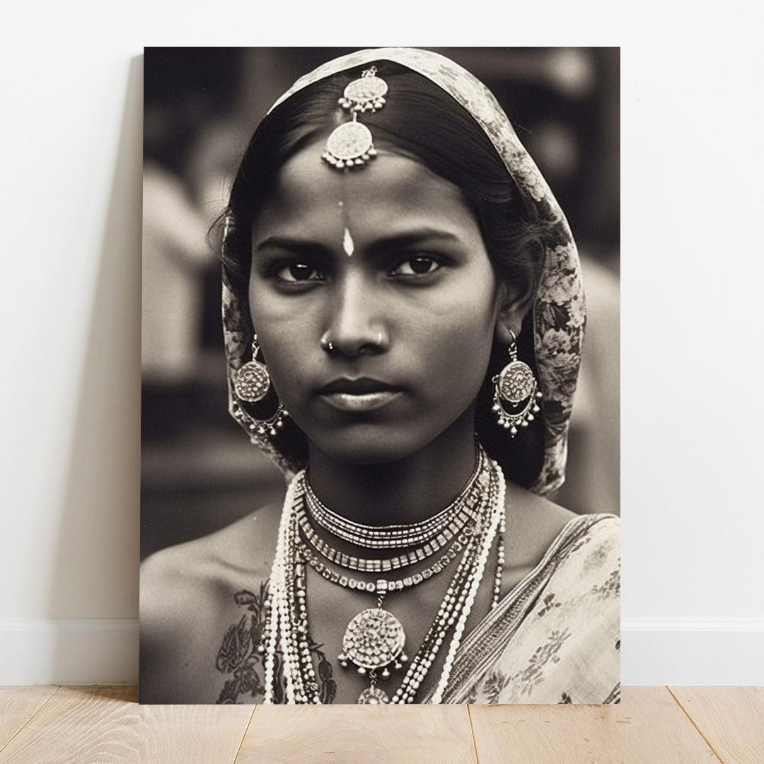 Intense Gaze: Echoes of Tradition | Vintage Canvas Poster