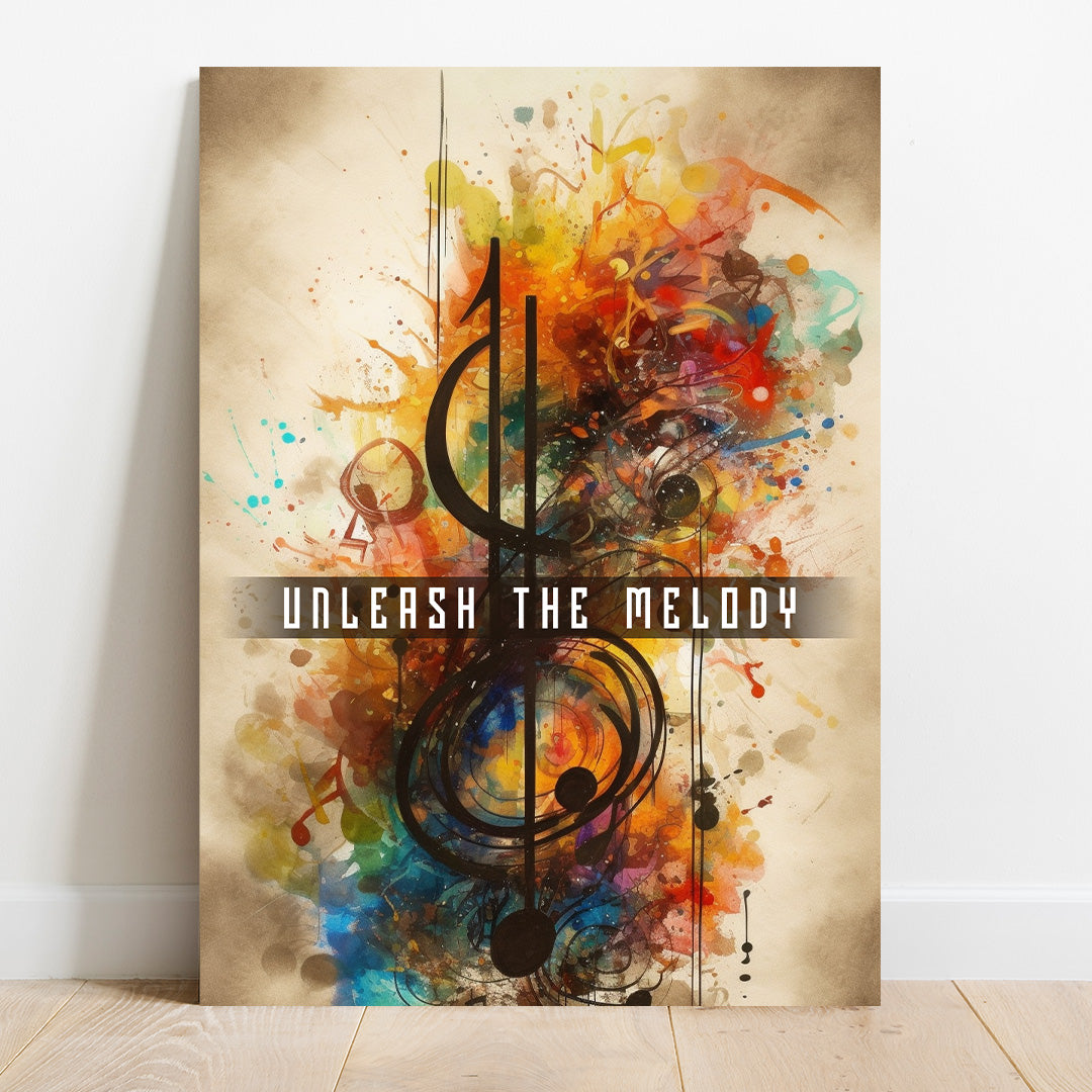 Symphonic Splatter: A Harmonious Fusion | Music Canvas Poster